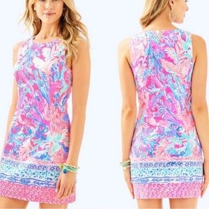 NWT Lilly Pulitzer Mila Engineered Shift Dress – Aquadesic Print – Size 14
